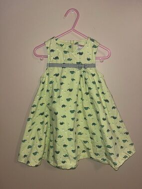 Vintage Gymboree 2005 Prep Club Green Blue Turtle Dress Y2K Size 2T